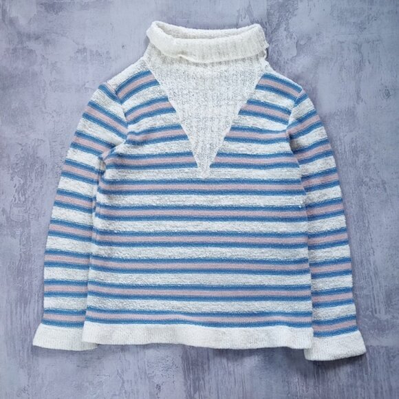 Vintage Striped Turtle Neck Sweater GLENAYA  KITTENS - Picture 1 of 4